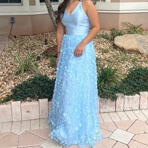 Baby blue prom dress. With detailing. Perfect condition